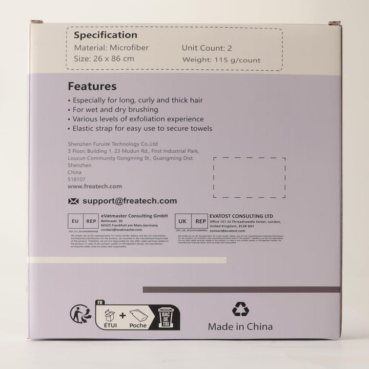 2-Pack Large Microfibre Hair Towel Wrap 86 X 26 Cm, Thicken Super Absorbent Hair Turbans for Wet Hair, Anti-Frizz Hair Drying Towel with Elastic Band for Women Long Thick Curly Plopping Hair