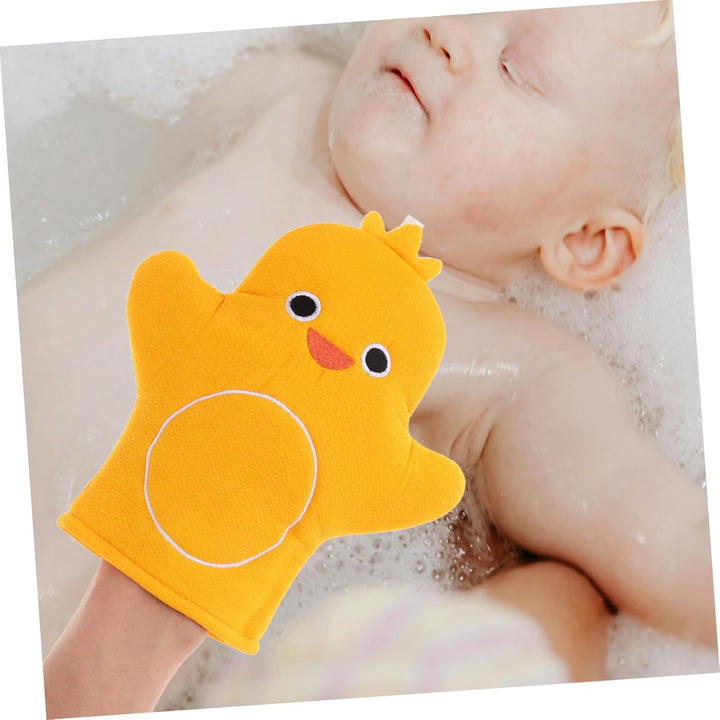 3Pcs Bathing Mitt Cartoon Cotton Shower Washcloths Bath Scrubber Soft for Fun Bath Essentials