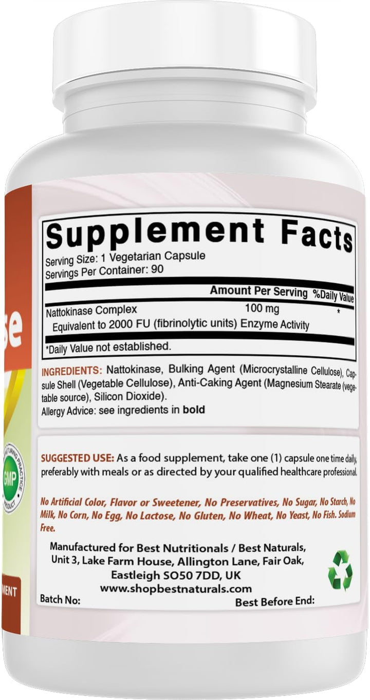 Nattokinase, 2000 Fu, 100 Mg, 90 Veg Capsules (90 Count (Pack of 3))