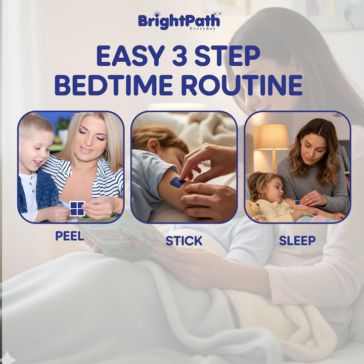 Sleep Patches for Kids – Natural Bedtime Support | 30 Patches (30-Day Supply) | Gentle Sleep Aid for Kids | Melatonin-Free, Herbal & Magnesium Formula