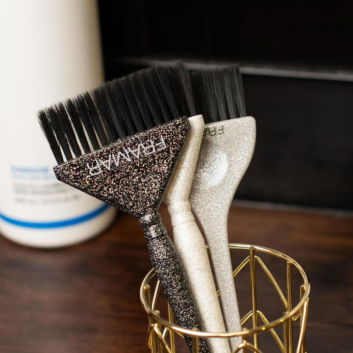 Hair Dye Brush Set – Hair Colour Brush for Hair Bleach Kit, Hair Tint Brush for Hair Lightener, Highlights Hair Dye Kit, Tinting Brush for Root Touch Up, Hair Highlighting Kit – 3 Pack Glitter
