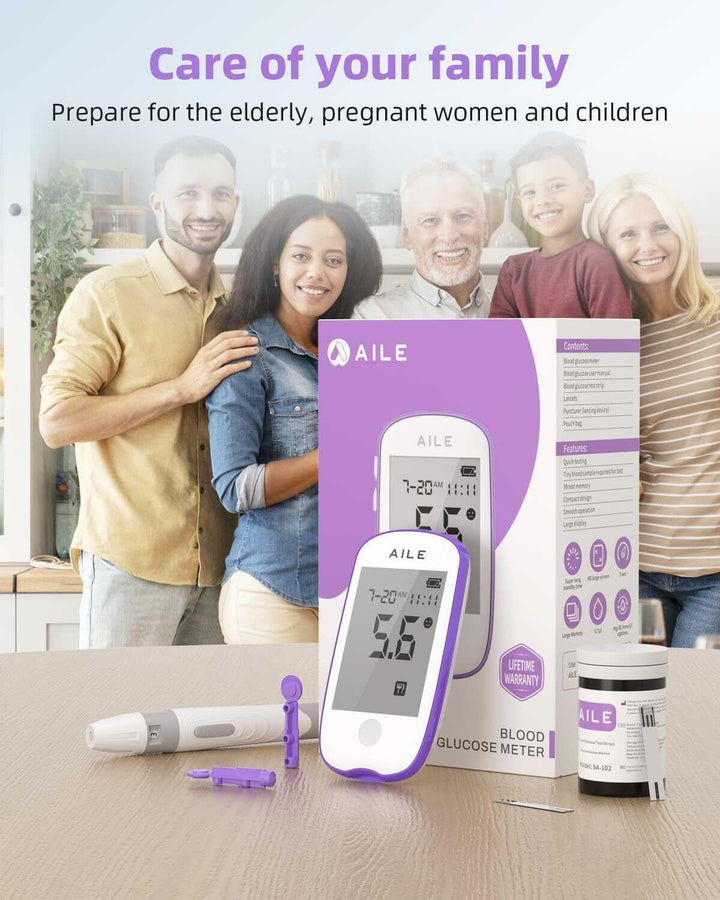 Blood Glucose Test Kit for Diabetes: Blood Sugar Monitor Testing Kits Diabetics Meter for Home Use Test Strips X 50 and Low Pain Lancing Devices X 50 Testing Monitoring 5 Seconds Accurate Machine