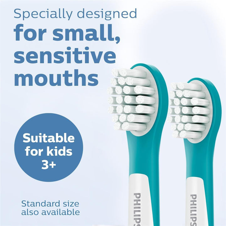 Sonicare for Kids Original Compact Sonic Toothbrush Heads for 3+-Year-Old Kids – 4 Unit Pack in Blue (Model HX6034/33)