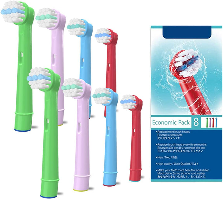 16Pcs Toothbrush Head for Kids, Toothbrush Head Compatible for Oral B, Children Electric Toothbrush Heads Replacement Heads for Braun, Dual Clean, Precision Clean, White Clean