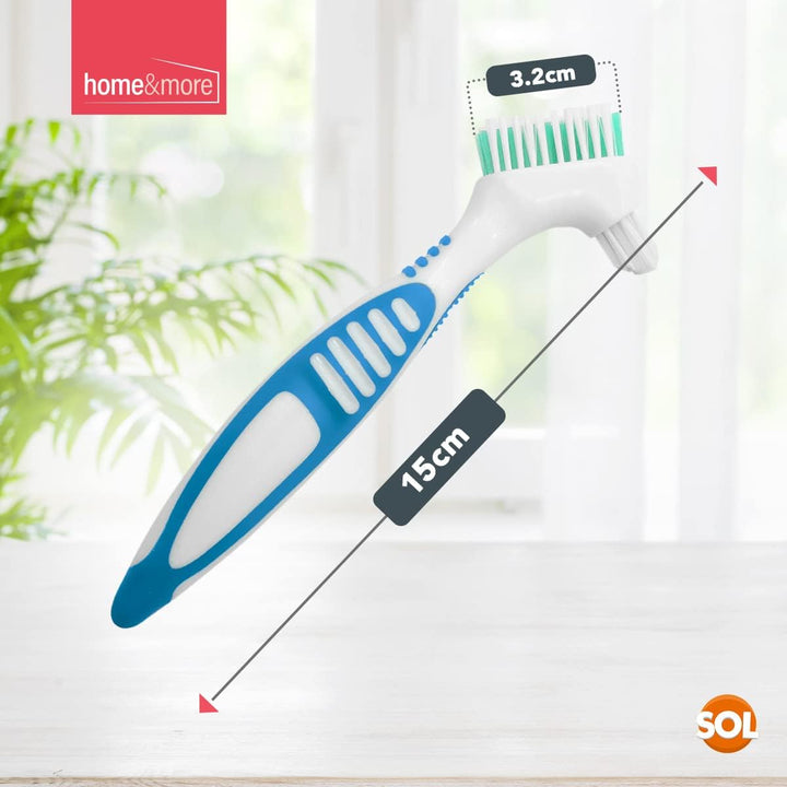 2Pk Denture Toothbrush, UK Retainer Brush for Cleaning False Teeth, Dual Angled Heads with Soft Bristles for Hard-To-Reach Areas, Ideal Oral Hygiene ution for Dentures and Oral Appliance