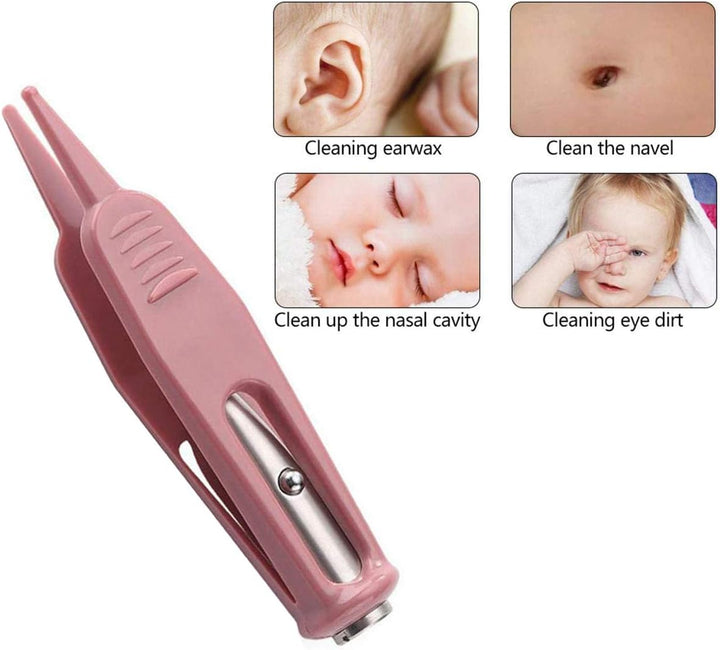 Baby Nose Cleaning Tweezers,Safety Round-Head Baby Ear Nose Navel Cleaner Clip Tool