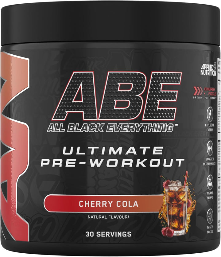 ABE Pre Workout - All Black Everything Pre Workout Powder, Energy & Physical Performance with Citrulline, Creatine, Beta Alanine (375G - 30 Servings) (Tropical)