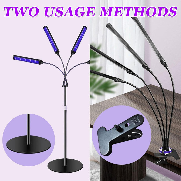 Tanning Lamp for Home,4-Head Face Tanning Lamp with 432 Leds, 5 Modes 360° Rotatable, 45 W Self Skin Tanning with Adjustable Stand & Timer, Light Sun Lamp for Face Body