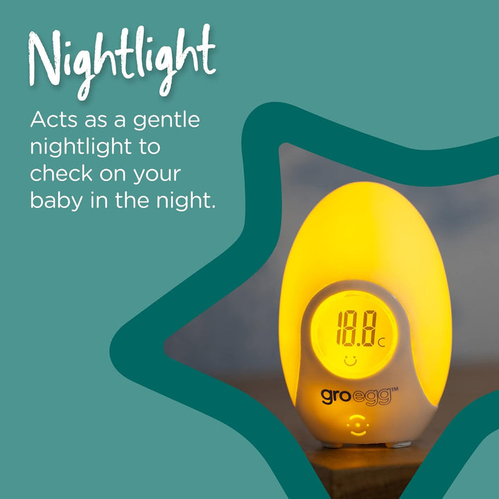 Groegg Digital Colour Changing Room Thermometer and Night Light