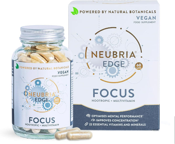 Edge Focus Supplement – Multivitamin for Adults with Bacopa Monnieri, Ashwagandha, Rhodiola, Ginkgo Biloba, Sage, Blueberry & Rosemary – Potent Cognitive Formula – 60 Vegan Capsules