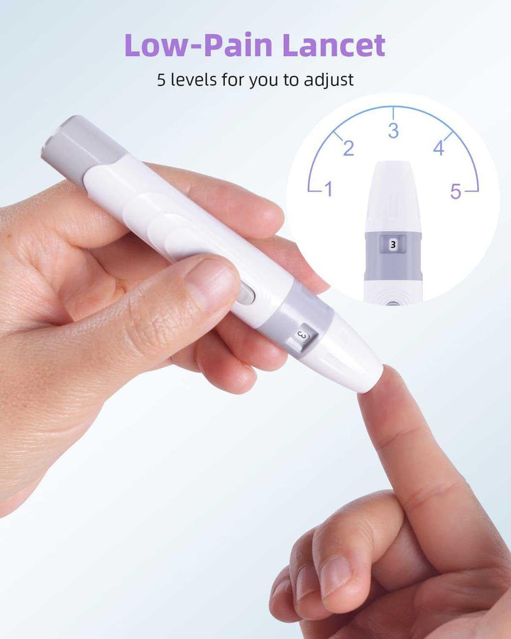 Blood Glucose Test Kit for Diabetes: Blood Sugar Monitor Testing Kits Diabetics Meter for Home Use Test Strips X 50 and Low Pain Lancing Devices X 50 Testing Monitoring 5 Seconds Accurate Machine