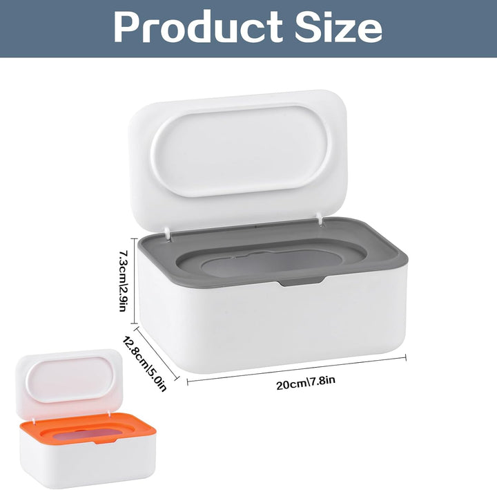 Pack of 2 Wet Wipes Dispenser Box, Plastic Wet Wipes Dispenser for Baby & Toilet Use, Moist Toilet Paper Storage Box, Napkin Holder for Home, Travel, Nursery