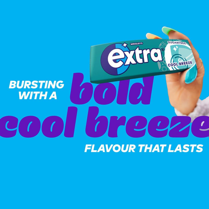 Extra Chewing Gum, Sugar Free, Cool Breeze Flavour, 5 X 10 Pieces