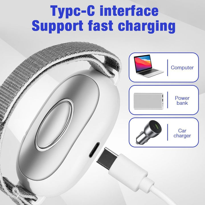 Sleep Aids for Adults, Calm Carry for Anxiety Sleep Aid Device, USB Charging Microcurrent Holding Sleep Instrument, Portable Sleep Aids for Adults with Comfortable Adjustable Strap(White)