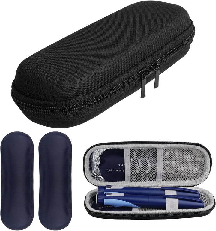 Insulin Cooler Travel Case with 2 Ice Packs - Portable Medicine Cooler for Diabetic Supplies, Insulin Pen Storage and Small Travel Pack
