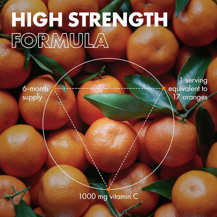 Vitamin C 1000Mg | 180 Premium Tablets (6 Month’S Supply) | High Dose Quality Ascorbic Acid | Suitable for Vegetarian & Vegans| Made in the UK by ®