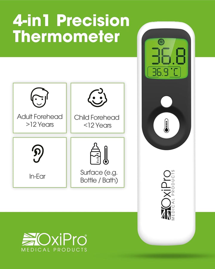 TH1 Thermometer - MHRA Registered - NHS Supplier - In-Ear, Forehead, Non-Touch & Baby Modes - CE Approved - Clinically Validated Infrared Thermometer for Newborn, Baby, Kids, Children & Adults