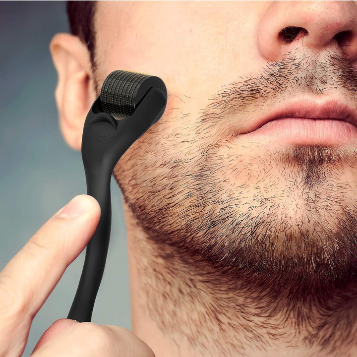 Beard Roller 0.5Mm – 540 Titanium Microneedle Derma Roller for Beard Growth & Hair Regrowth for Men – Microneedling Tool for Thicker, Fuller Beard & Skincare