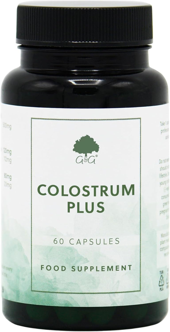 Colostrum plus Capsules - Bovine Colostrum from Grass-Fed Cows - Min 30% Igg Level - 60 Capsules - Non-Gmo, Made in the UK by