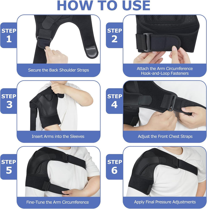 Shoulder Support for Men and Women, Adjustable Shoulder Brace Strap for Relief Pain Fits Left and Right(L/Xl)