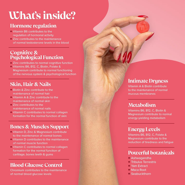 Menopause Gummies - Menopause Supplements with Sage Leaf, Maca Root, Ashwagandha & Probiotics for Women- Hormone Balance for Women - Post & Perimenopause Supplements - Vegan - 60 Gummies -