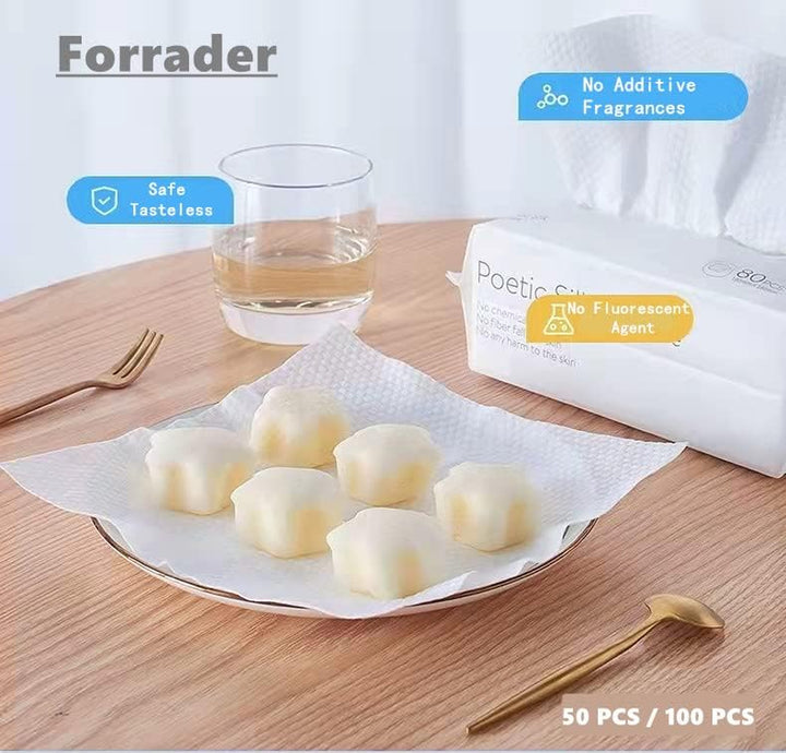 Disposable Soft Dry Wipes, Simple Wet and Dry Cleansing Face Towel, Skincare Facial Cotton Tissue, for Sensitive Skin & Baby Care & Makeup Removing & Surface Cleaning (1Pack=100Pcs)