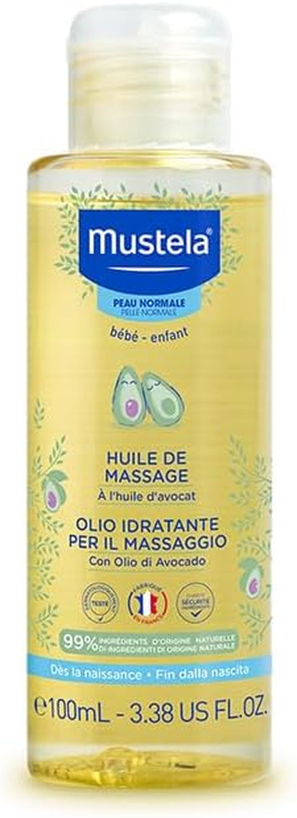 Baby Oil with Avocado, Pomegranate & Sunflower - Moisturiser for Babies, Kids & Family - 99% Natural Ingredients Softens Skin (100Ml)