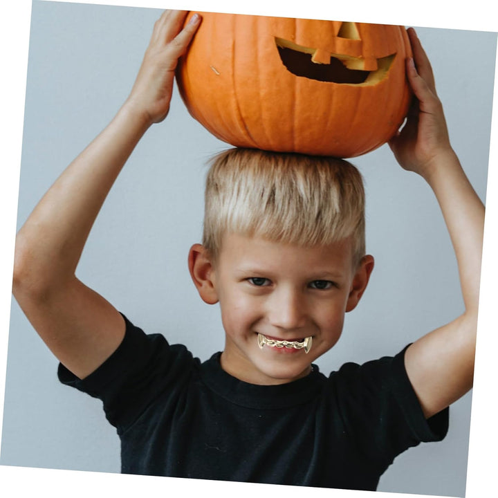 5 Sets Hip Hop Vampire Mouth Grills Copper Fake Teeth Halloween Cosplay Costume Accessory Funny Fashion Party Props for Men