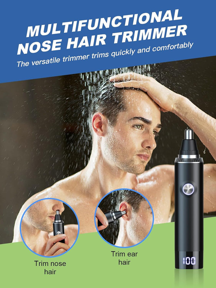 Rechargeable Nose Hair Trimmer for Men and Women, 2025 Upgrade, Painless USB Nose Trimmer,Facial Hair Removal, Easy to Clean, Dual Edge Blades, IPX7 Waterproof