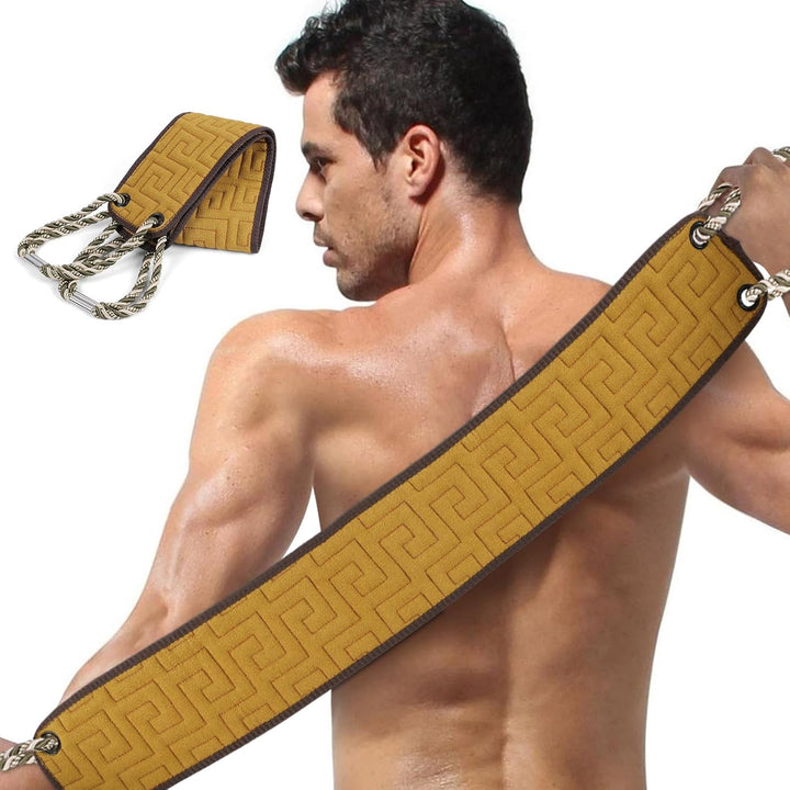 Exfoliating Back Scrubber for Shower, 37 Inches Back Washer with Handles, Soft Shower Bath Scrub for Women and Men, Double-Side Use Exfoliate Washcloth Bath Tool to Scrub Your Body Deeply