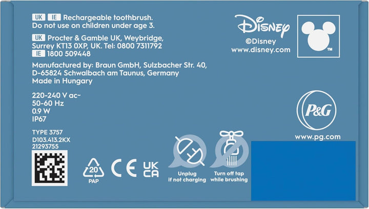 Pro Kids Electric Toothbrush, 1 Handle Featuring Disney the Lion King, 1 Toothbrush Head, 1 Travel Case, Designed by Braun, for Ages 3+