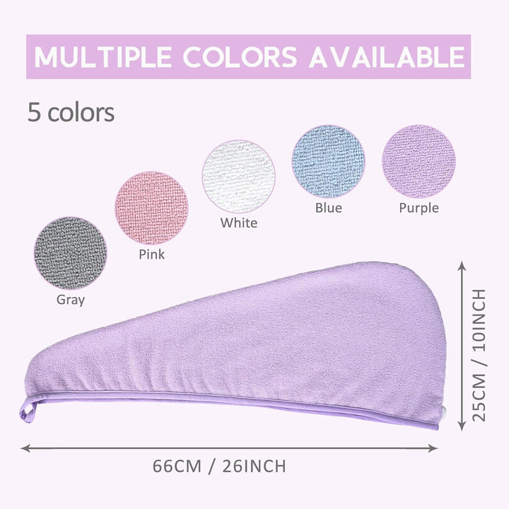 Microfiber Hair Towels Wrap Turban: 5 Packs Curly Hair Quick Dry Towel Set for Women - Hair Drying Towel Hair Dryer Shower Cap & Hair Accessories for Hair Care