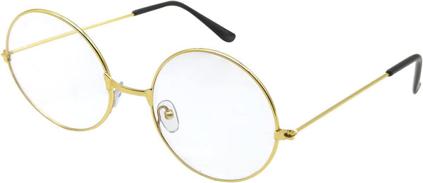 round Glasses, Retro Eyeglasses Vintage Metal Frame Clear Lens Glasses for Men Women Unisex Cosplay Accessories Y7FGYXYJ