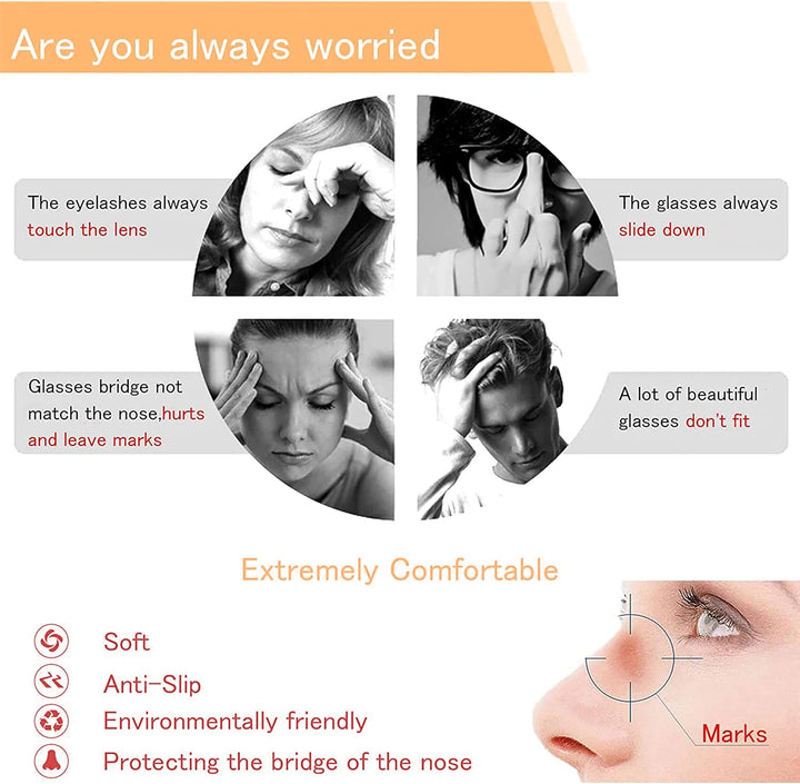 30 Pairs Eyeglass Repair Kit,Soft Silicone Glasses Nose Pads Screw-In Glasses Nose Pads with Screws Screwdriver Tweezers Cleaning Cloth