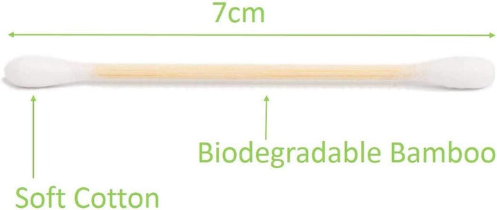 100 Bamboo Cotton Buds 100% Natural Biodegradable Wooden Swabs (100 BUDS)