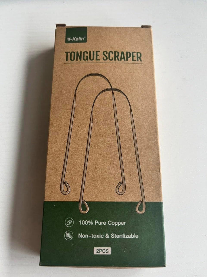 2 Pcs Copper Tongue Scraper Tongue Brush for Oral Care (2 Pcs Copper)