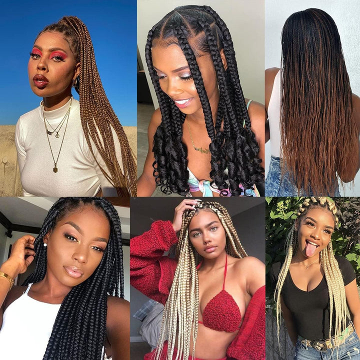 3 Packs Pre Stretched Braiding Hair Extension Yaki Texture EZ Braids Hair for Coi Leray Braids Black Braiding Crochet Hair Extensions /30 Inch 1B#