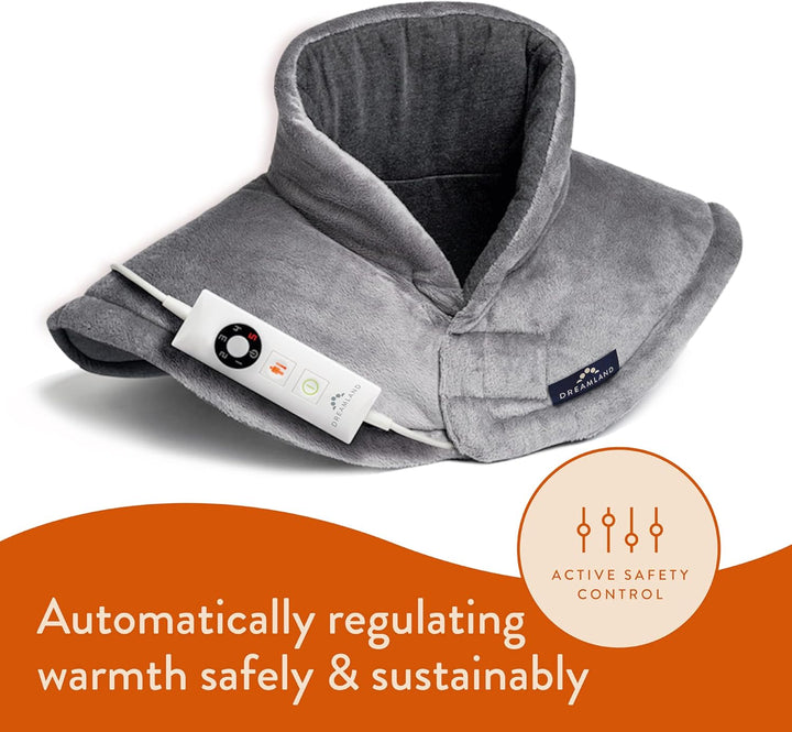 Revive Me – Neck & Shoulder Heat Pad, Grey, Fast Heat-Up, 3-Hour Adjustable Temperature, Auto Safety Shut-Off, Machine Washable, Specifically for Neck & Shoulder, Size Adjustable, 47 X 52Cm