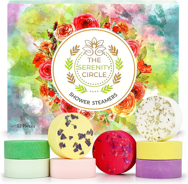 Shower Steamers – 12 Pieces Relief Shower Steamer – Aromatherapy Shower Steamer Set for Relaxation and Revitalisation – Colourful Design – At-Home SPA Gift Set