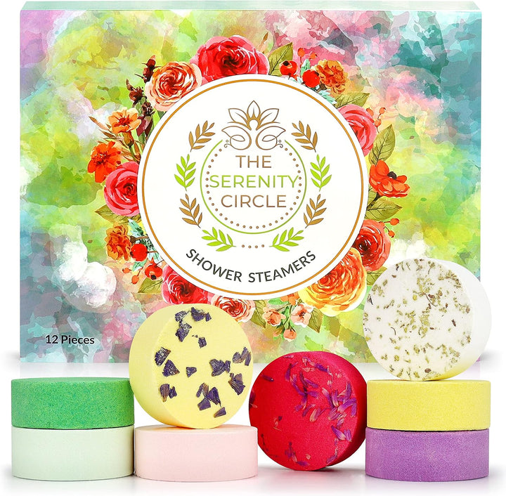 Shower Steamers – 12 Pieces Relief Shower Steamer – Aromatherapy Shower Steamer Set for Relaxation and Revitalisation – Colourful Design – At-Home SPA Gift Set