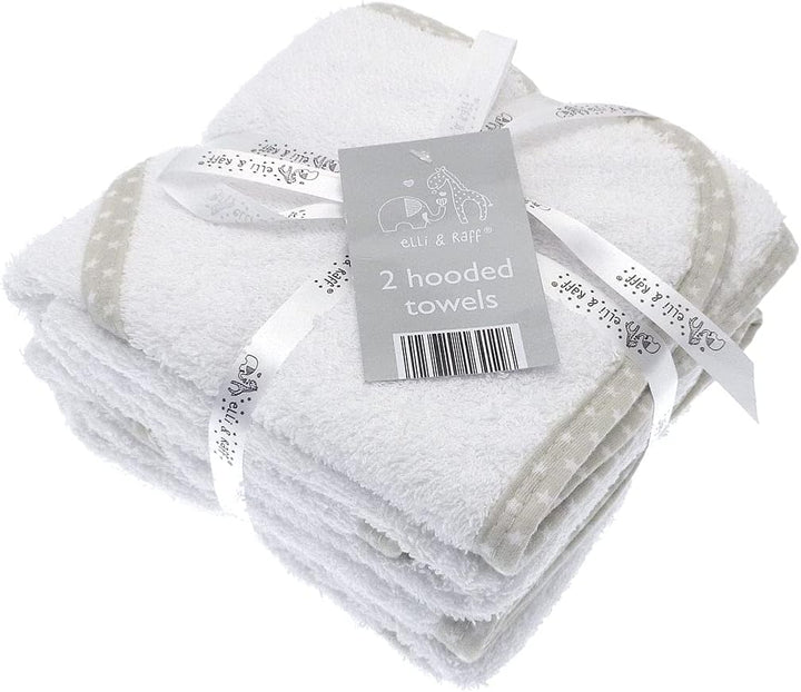 2Pk Hooded Baby Towel White