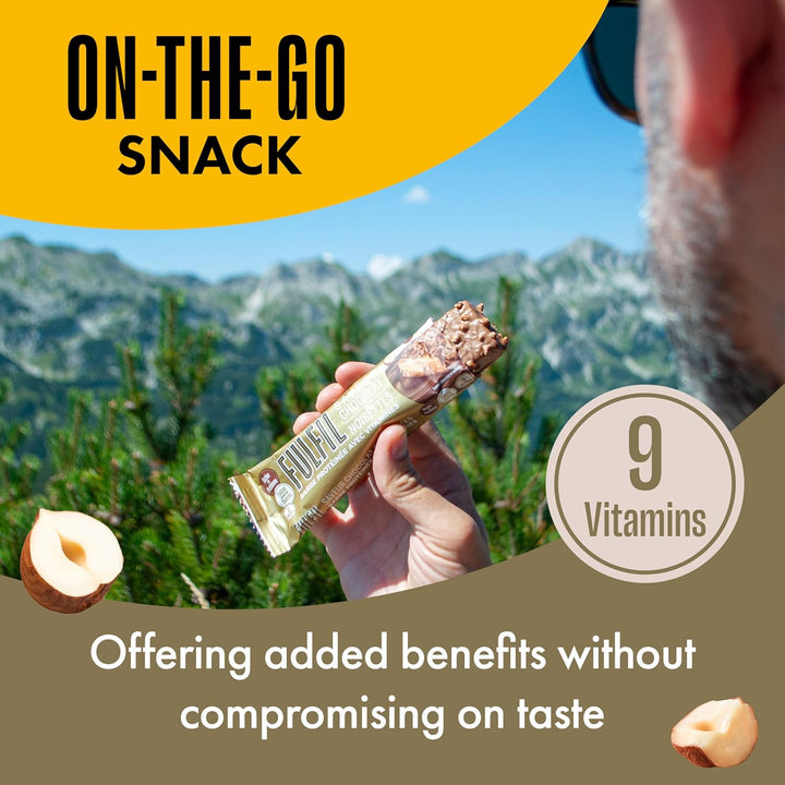Vitamin and Protein Bars (15 X 40G Bars) — Chocolate Hazelnut Whip Flavour — 14G High Protein, 9 Vitamins, Low Sugar
