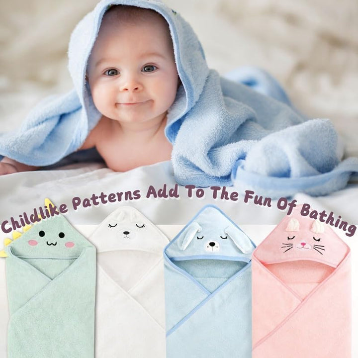 Hooded Towel for Babies, 80 X 80 Cm, Baby Bath Towel, Baby Bath Towel Made of Coral Fleece, Babies Newborns, Blue