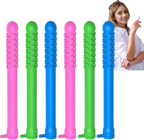 6PCS Chewable Essential Oil Breath Stick,Portable Aromatherapy for Fresh Breath,Essential Oil Inhaler for Respir/Atory Support,Chewable Breather Sticks,Chewable Puffer,Stress Relief,Can Take Anywhere