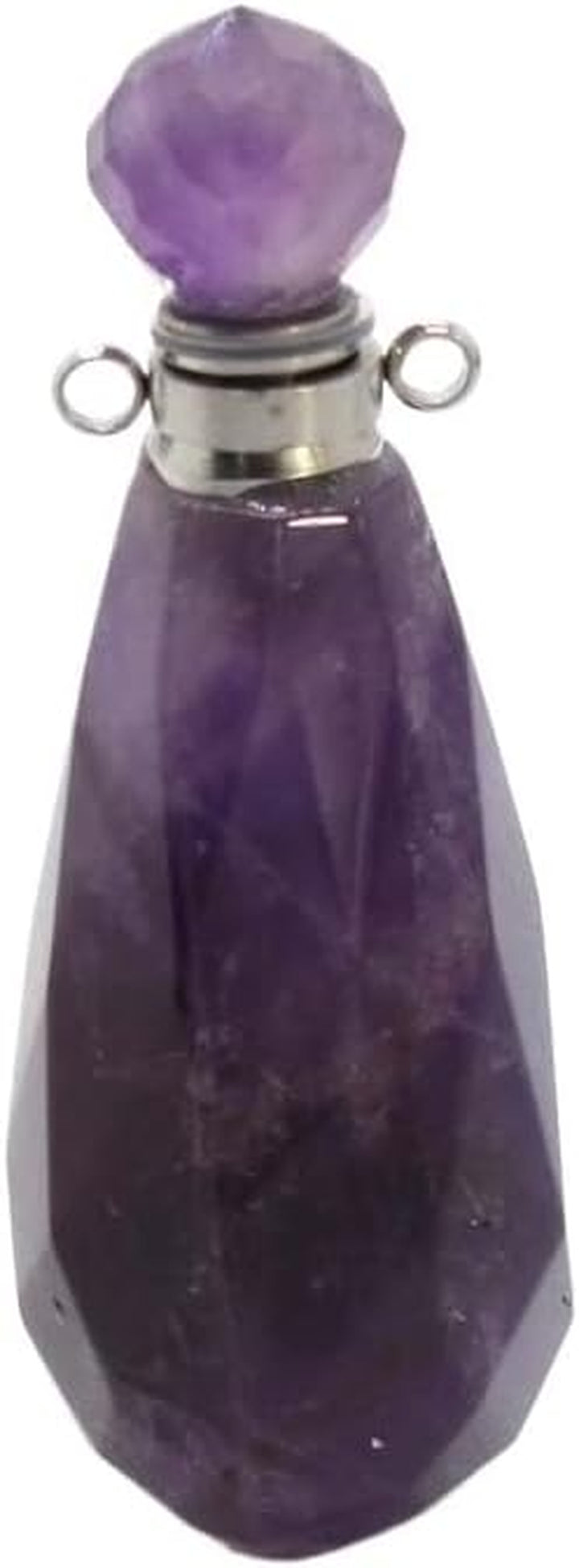 Crystal Stone Perfume Bottle - Water Drop Faceted Pendant Essential Oil Jewelry Bottle