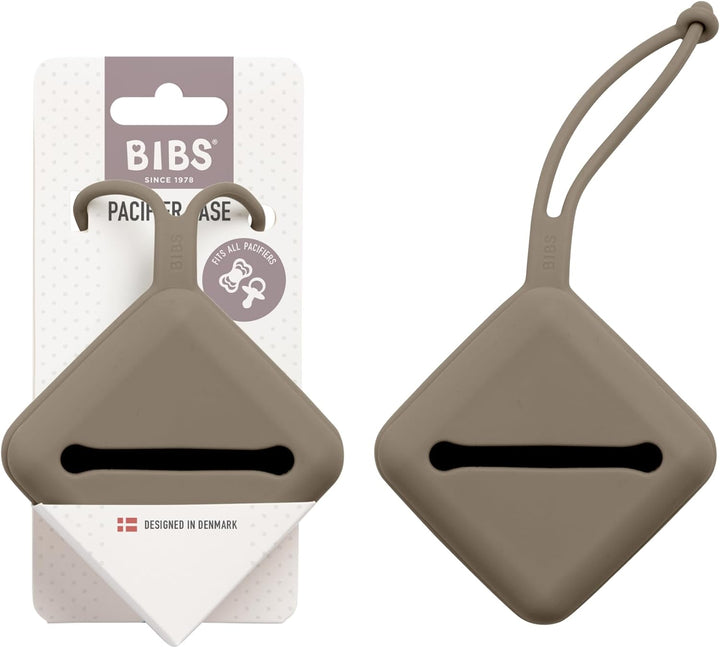 Pacifier Case with Strap, for Storing and Transporting Soothers, Can Hold up to Three Dummies, 100% BPA Free Food-Grade Material. Dark Oak