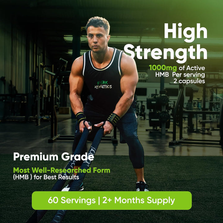HMB Supplement - 1000Mg Serving HMB 500Mg Capsules, Metabolite of Leucine for Muscle Growth & Repair - 120 Capsules 60 Servings