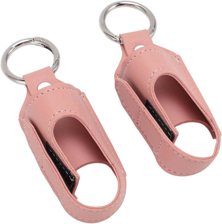 Protective Asthma Inhaler 2Pcs Asthma Inhaler Holder Portable Storage Protective PU Leather Case for Travel (Pink)