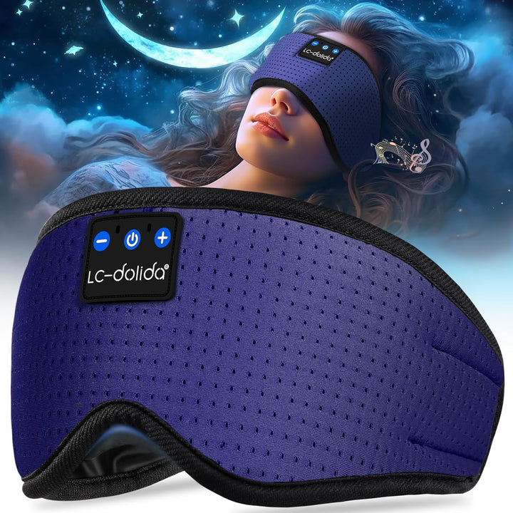 Bluetooth Sleep Mask Headphones 200% Blackout 3D Deep Eye Mask with Headphones Bluetoothv5.4 Can Play 15Hrs Breathable Eye Mask with Bluetooth Earphones for Travel,Nap Sleeping,Shift Work