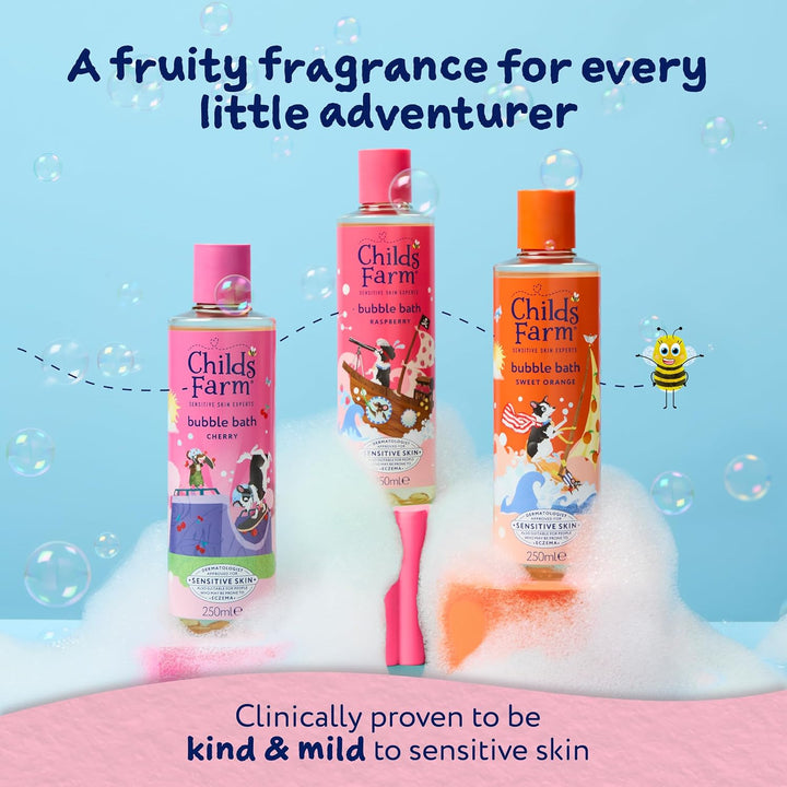 Kids Bubble Bath, Raspberry | Gently Cleanses & Soothes | Suitable for Dry, Sensitive Skin, 500Ml